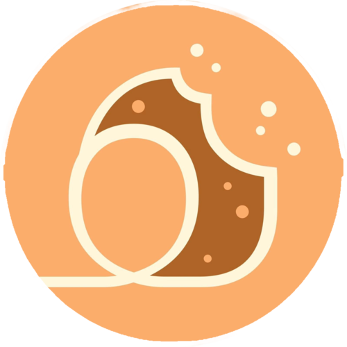 Official Hala Cookies logo, featuring a stylized brown cookie with a bite mark inside a warm orange circle.